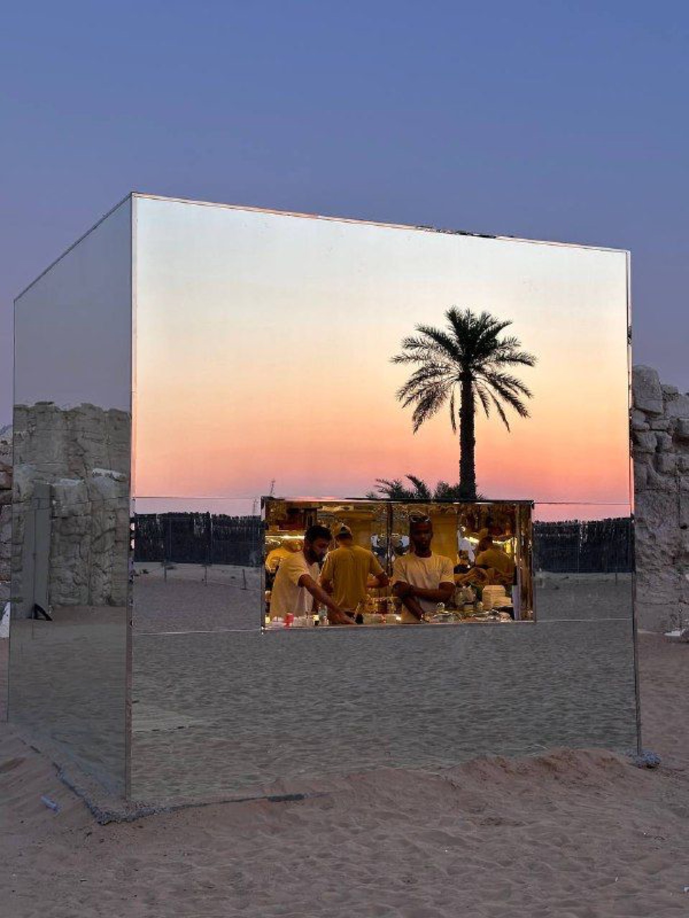 Sunset on a terrace