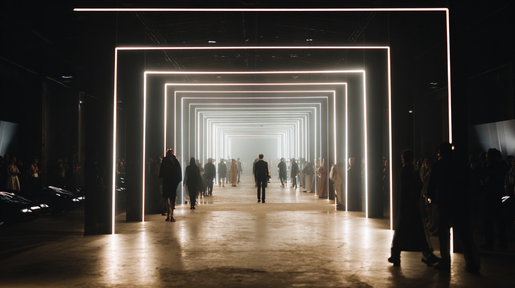 Steel tunnel light installation